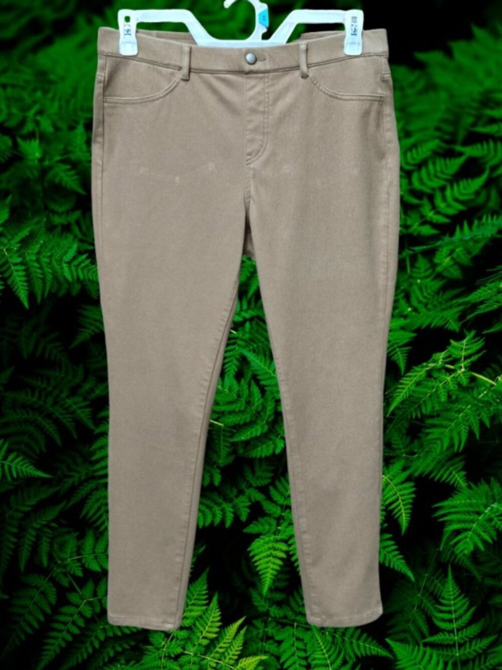 HEATTECH UNIQLO Womens Pull On Ankle Jegging Jeans Pants Tan Size XL